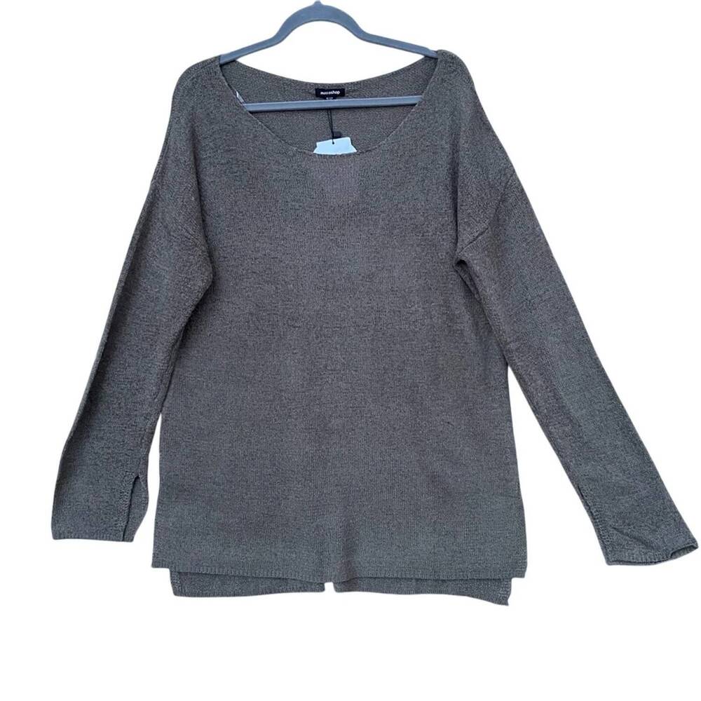 NEW MITTOSHOP women's lightweight long sleeve scoop neck sweater in olive